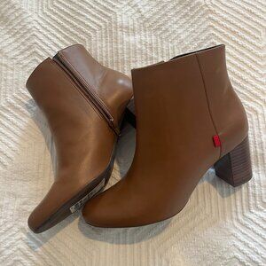 Marc Joseph Brown stack-heeled Leather bootie size 7.5